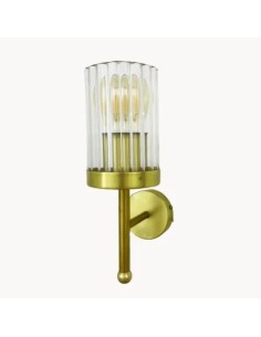 Vintage striped glass lampshade wall light - Enoch