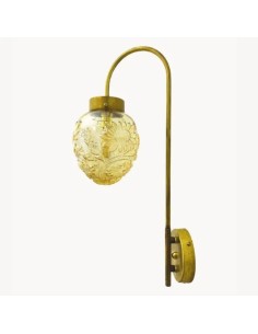Wall sconce with flowered amber glass lampshade - Gari