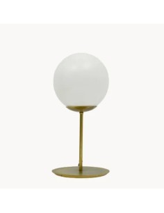 Vintage opal glass ball table lamp - Naomi