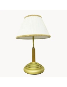 Vintage table lamp with battery and silk lampshade - Garret