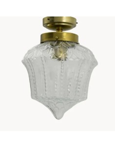 lámpara vintage estilo antiguo tulipa de cristal rallado