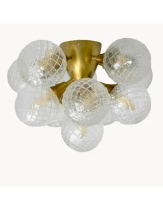 lámpara vintage de techo con bolas de cristal tallado
