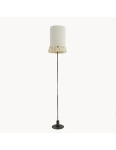Vintage floor lamp beige corduroy lampshade - Celso