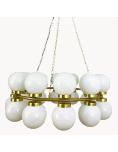 Vintage pendant lamp with double path of glass balls - Ermes