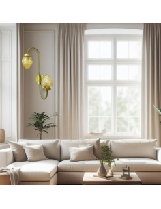 wall sconces with amber glass lampshade 2