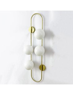 Lámpara de Pared con Varillas de Latón y Bolas de Cristal 2