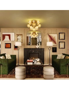 vintage recessed luminaire made up of 11 glass balls. 2