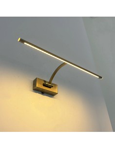 Metal picture light wall lamp with 2700K LED strip.