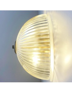 Vintage style wall lamp with striped glass lampshade model Nisa