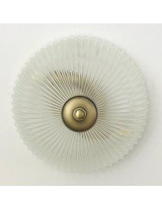 Vintage style wall lamp with striped glass lampshade model Nisa 2