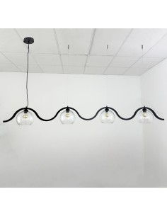 Ofra pendant lamp's snake-shaped textured metal structure 2