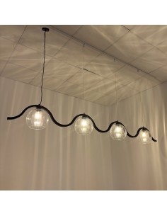 Ofra pendant lamp's snake-shaped textured metal structure