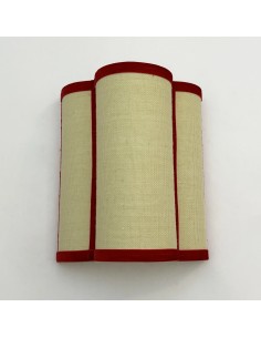 Aplique de pared en rafia y terciopelo rojo, diseño único para interiores con estilo clásico 2