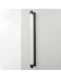 Vintage scratched glass tube wall light - Lucy 2