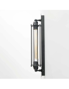 wall sconces with a vertical structure with rods in elegant matte black finish 2