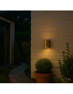 Wall light consisting of a cylindrical reading light in a handmade natural brass effect finish 2