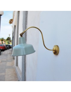 Vintage wall sconce light blue metallic lampshade and... 2