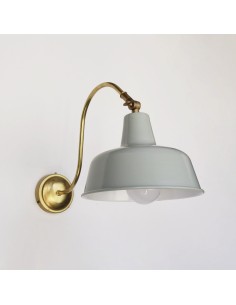 Aplique de pared vintage en metal campana y brazo extensible