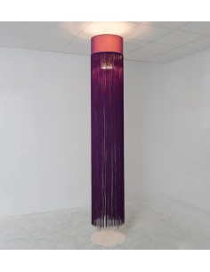 Modern magenta ceiling lamp with decorative threads