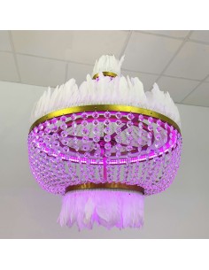 Fabien vintage pendant lamp with green RGB LED light