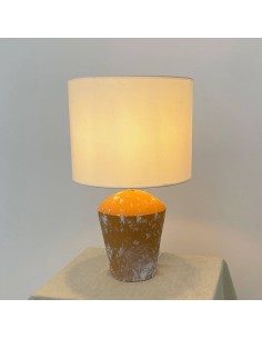 Vintage ceramic table lamp with fabric lampshade – Gautam 2