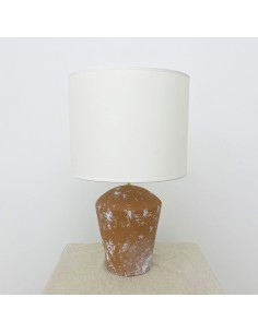 Vintage ceramic table lamp with fabric lampshade – Gautam