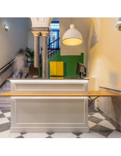 lámpara de techo estilo vintage industrial con pantalla de metal acabado en blanco y oro 2