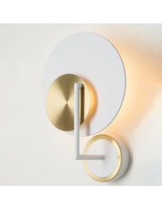 Modern white and brass wall light for hotel lighting