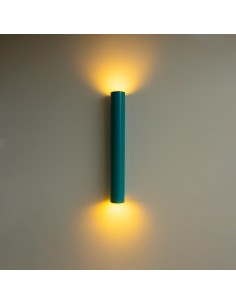 Modern cylindrical wall light in turquoise blue 2