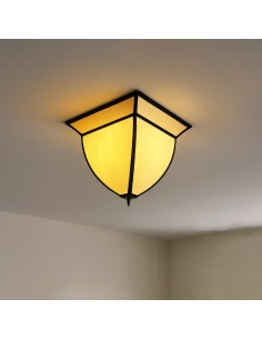 Vintage ceiling light with beige linen fabric 2