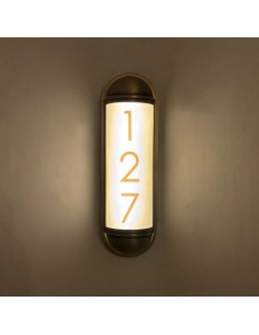 Hotel sign with warm light and white methacrylate 2