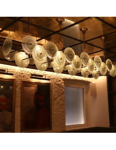 Valo linear design lamp with textured glass discs 2