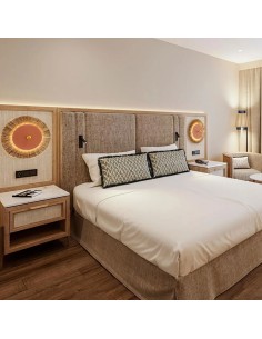 Aplique de pared de luz vintage redondo con flecos de tela y estructura metal