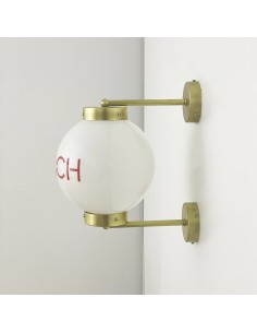 Vintage black wall light with globe, industrial style 2