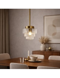 vintage ceiling lamp made with a brass effect stem 2