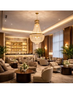 Iluminación de lujo con cristales para espacios de gala 2