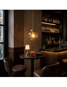 pendant ceiling lamp with smoked glass ball 2