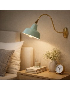 Vintage wall sconce light blue metallic lampshade and... 2