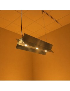 Lámpara de techo Galva en metal galvanizado plata con diseño lineal industrial. 2