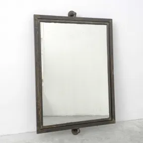 Vintage rusty iron framed wall mirror 2