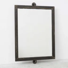 Vintage rusty iron framed wall mirror