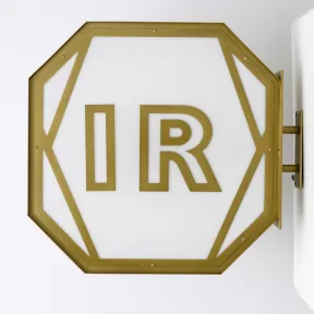 Illuminated wall sign with octogonal shape in vintage... 2