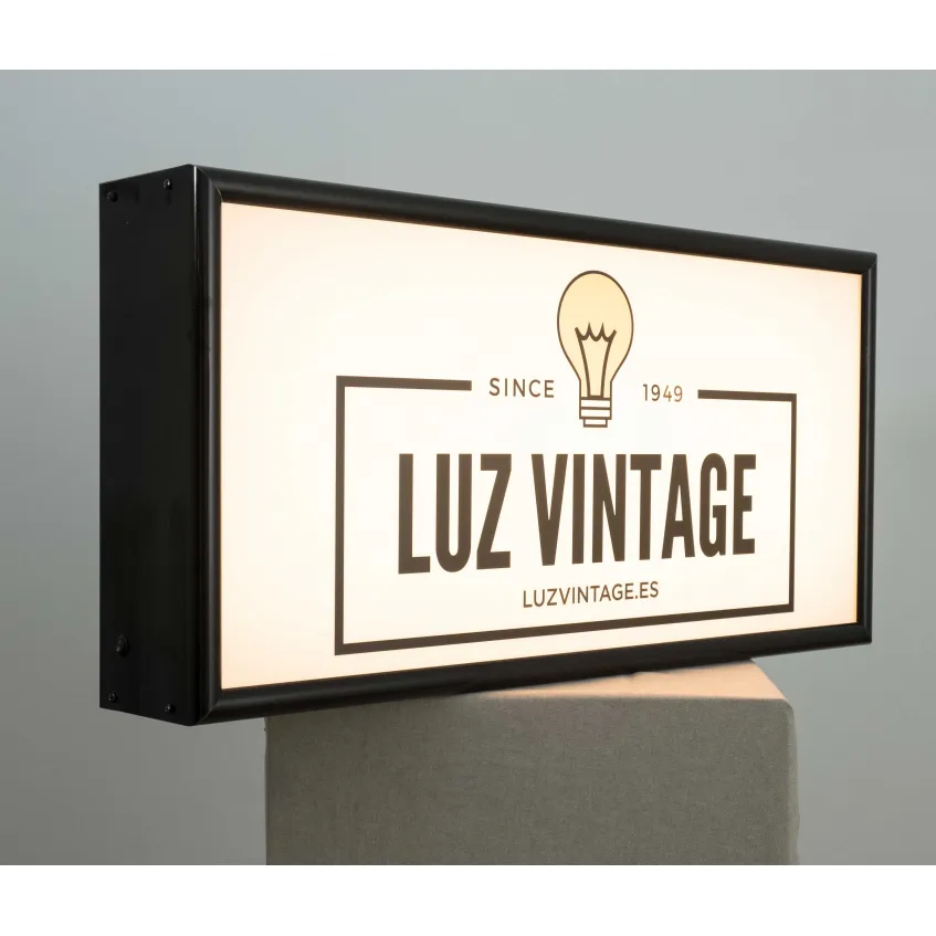 cartel luminoso de estilo vintage industrial personalizable