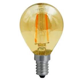 Vintage LED spherical bulb – E14 2W – Amber glass 2