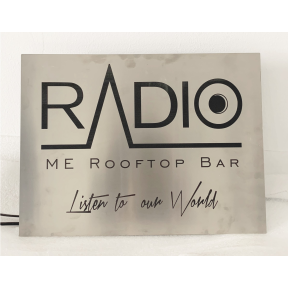 Custom mini vintage light sign with integrated blue LED 2