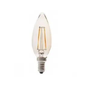 Vintage LED candle Bulb – E14 2W – Amber Glass