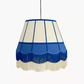 Vintage light blue wave fabric lampshade ceiling pendant lamp