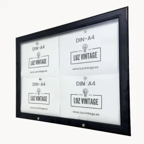 Menu display for the wall with integrated outdoor LED (4xA4)