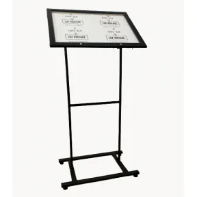 Standing menu display with integrated LED for outdoor use...