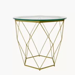 Gold paint hexagonal vintage table